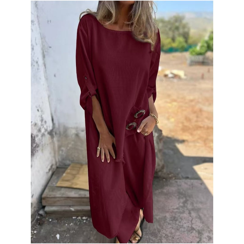 Quivelle™ Conjunto Elegante de Algodón y Lino de 2 Piezas