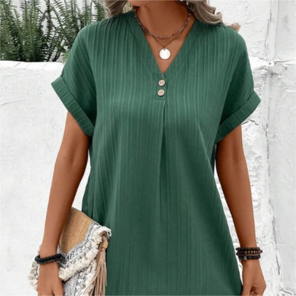 Gorevia™ Prenda Monocromática para Mujer con Cuello en V Elegante