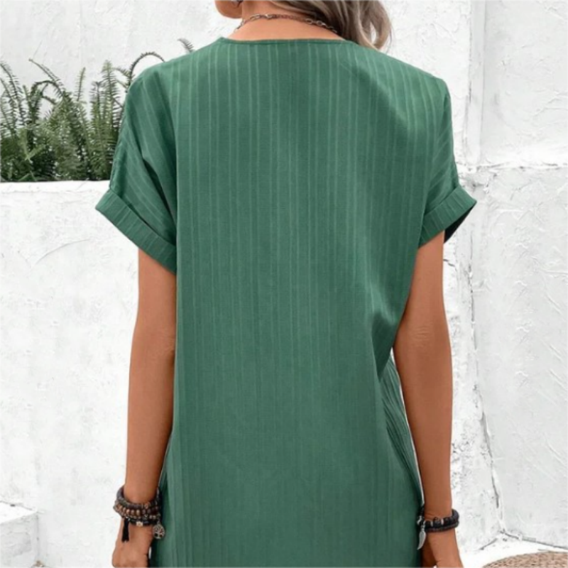 Gorevia™ Prenda Monocromática para Mujer con Cuello en V Elegante