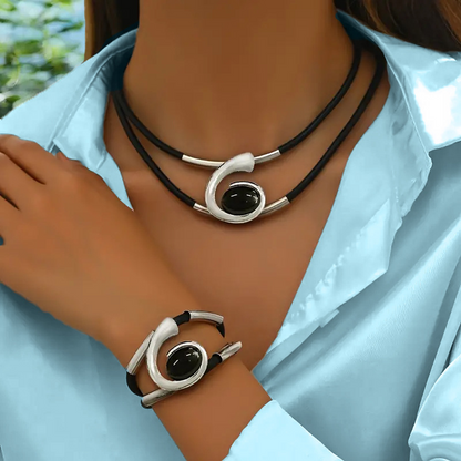 Suri™ Conjunto de collar y pulsera estilo vintage boho