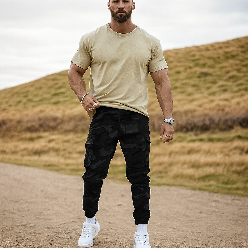 Jorvex™ Pantalón cargo de camuflaje para hombre estilo urbano
