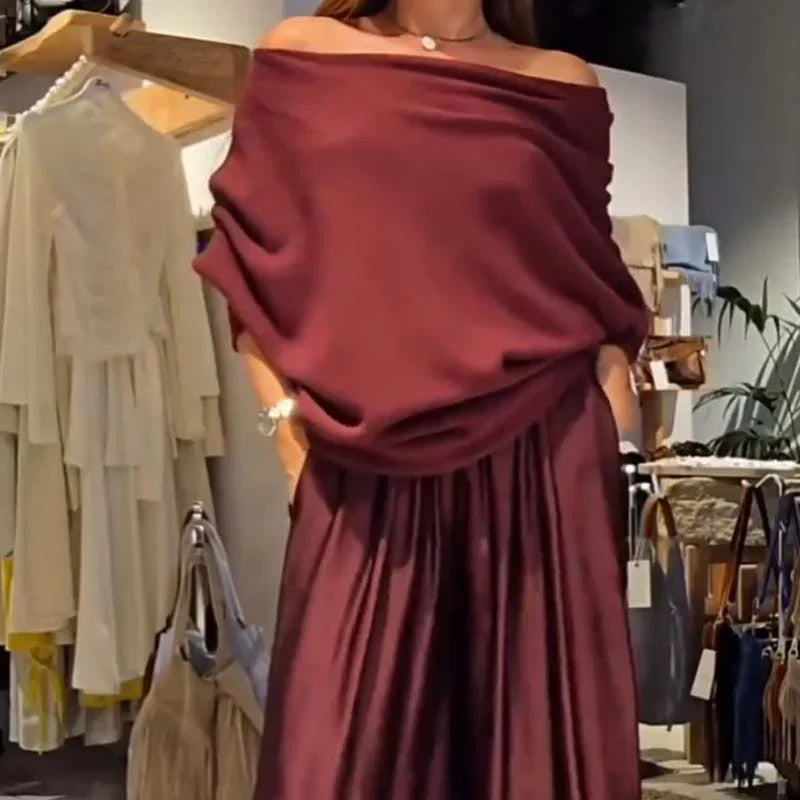 Cavélinea™ Conjunto femenino sofisticado con diseño de hombros descubiertos