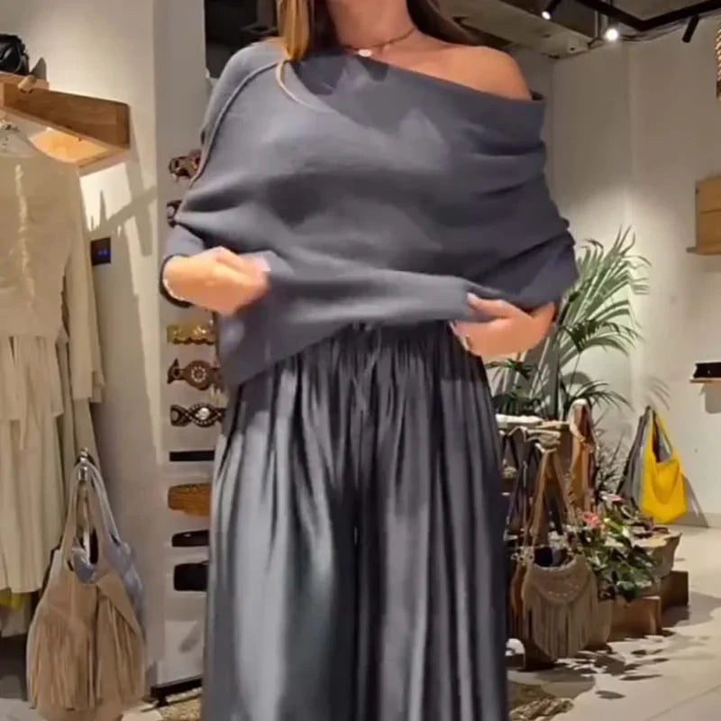 Cavélinea™ Conjunto femenino sofisticado con diseño de hombros descubiertos