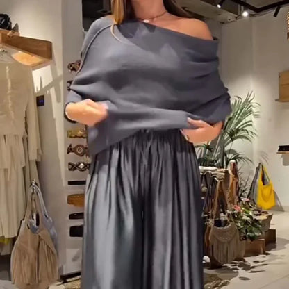 Cavélinea™ Conjunto femenino sofisticado con diseño de hombros descubiertos