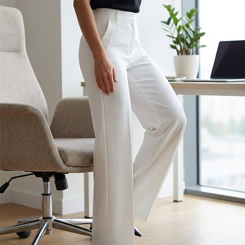 Yarevée™ Pantalón de Traje Tiro Alto Corte Recto