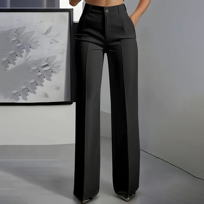 Yarevée™ Pantalón de Traje Tiro Alto Corte Recto