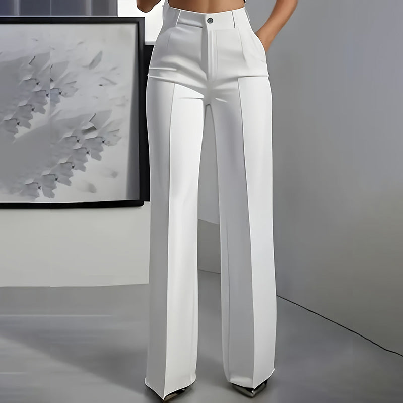 Yarevée™ Pantalón de Traje Tiro Alto Corte Recto