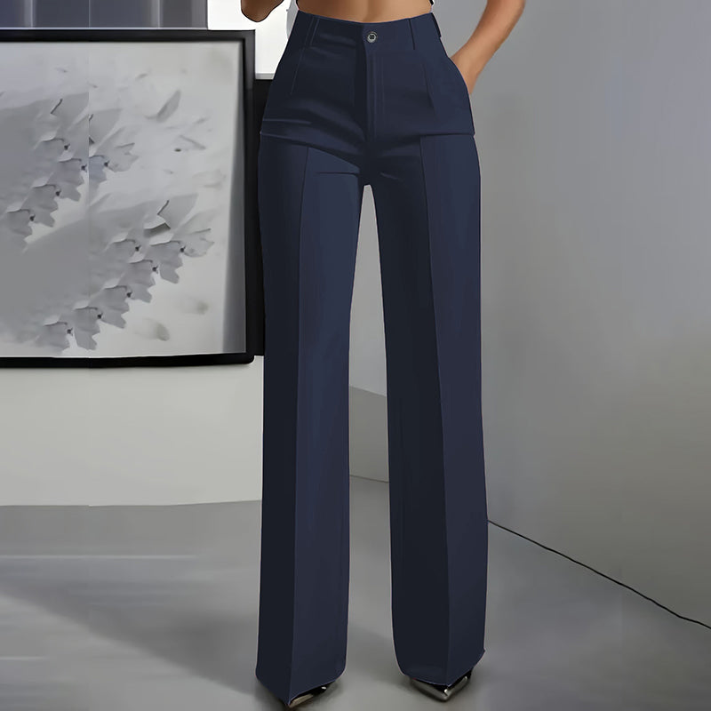 Yarevée™ Pantalón de Traje Tiro Alto Corte Recto