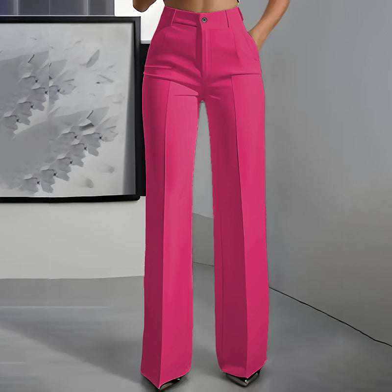 Yarevée™ Pantalón de Traje Tiro Alto Corte Recto