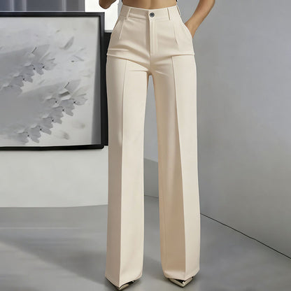 Yarevée™ Pantalón de Traje Tiro Alto Corte Recto