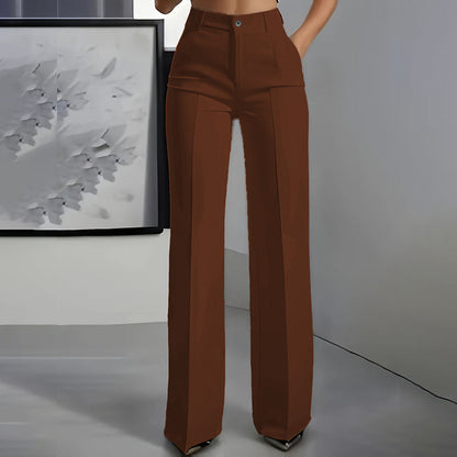 Yarevée™ Pantalón de Traje Tiro Alto Corte Recto