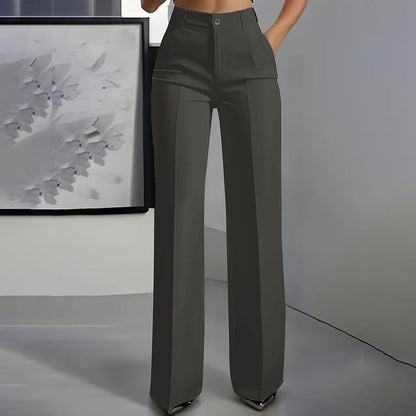 Yarevée™ Pantalón de Traje Tiro Alto Corte Recto