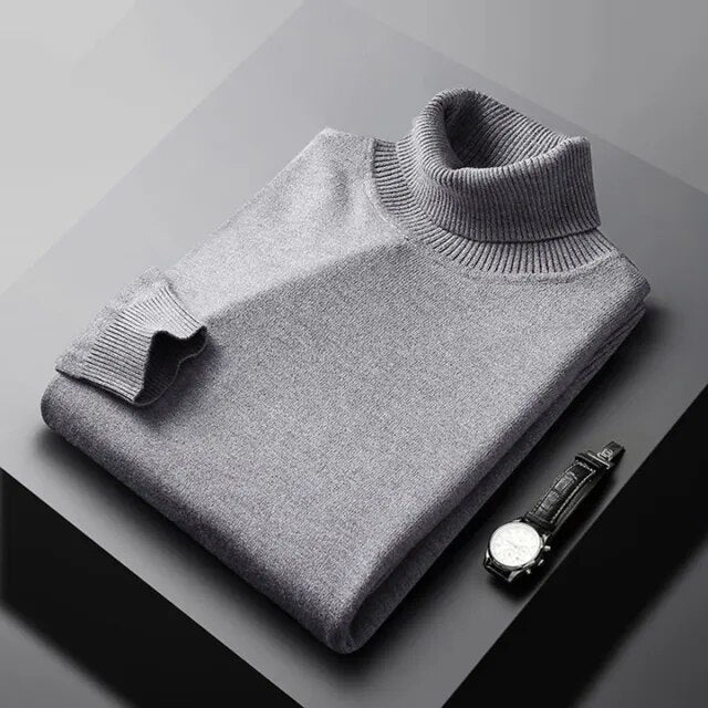 Tommy™ Suéter clásico de cuello alto de cachemira suave