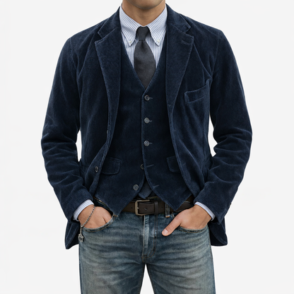 VALTRO™ Set de Blazer y Chaleco de Terciopelo para Hombre