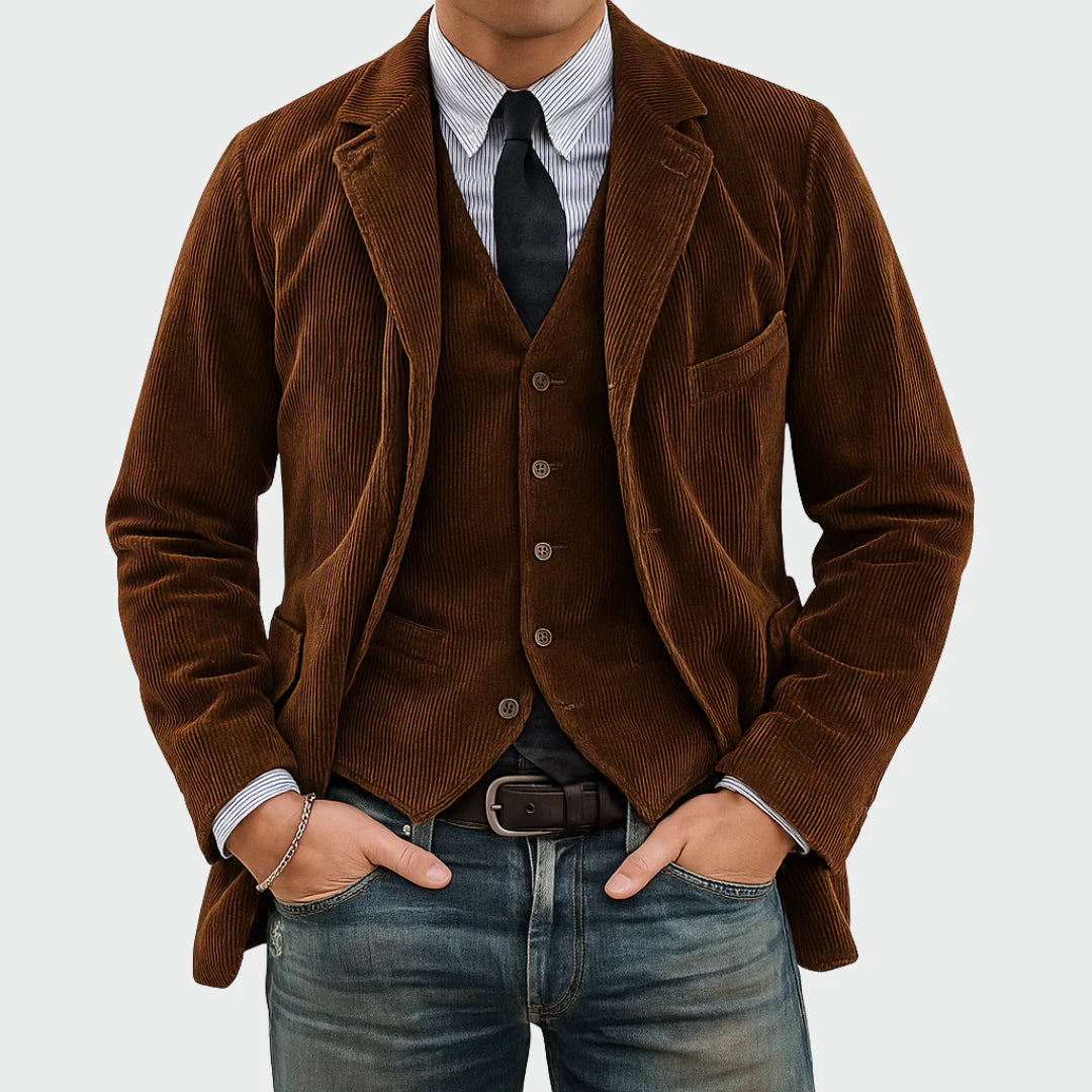 VALTRO™ Set de Blazer y Chaleco de Terciopelo para Hombre