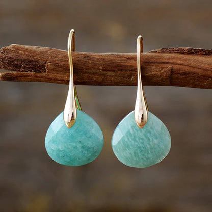Gorella™ Pendientes de Gota de Amazonita y Oro