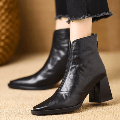Cavelle™ Botines de lujo cómodos con tacón medio estilizado