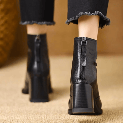 Cavelle™ Botines de lujo cómodos con tacón medio estilizado