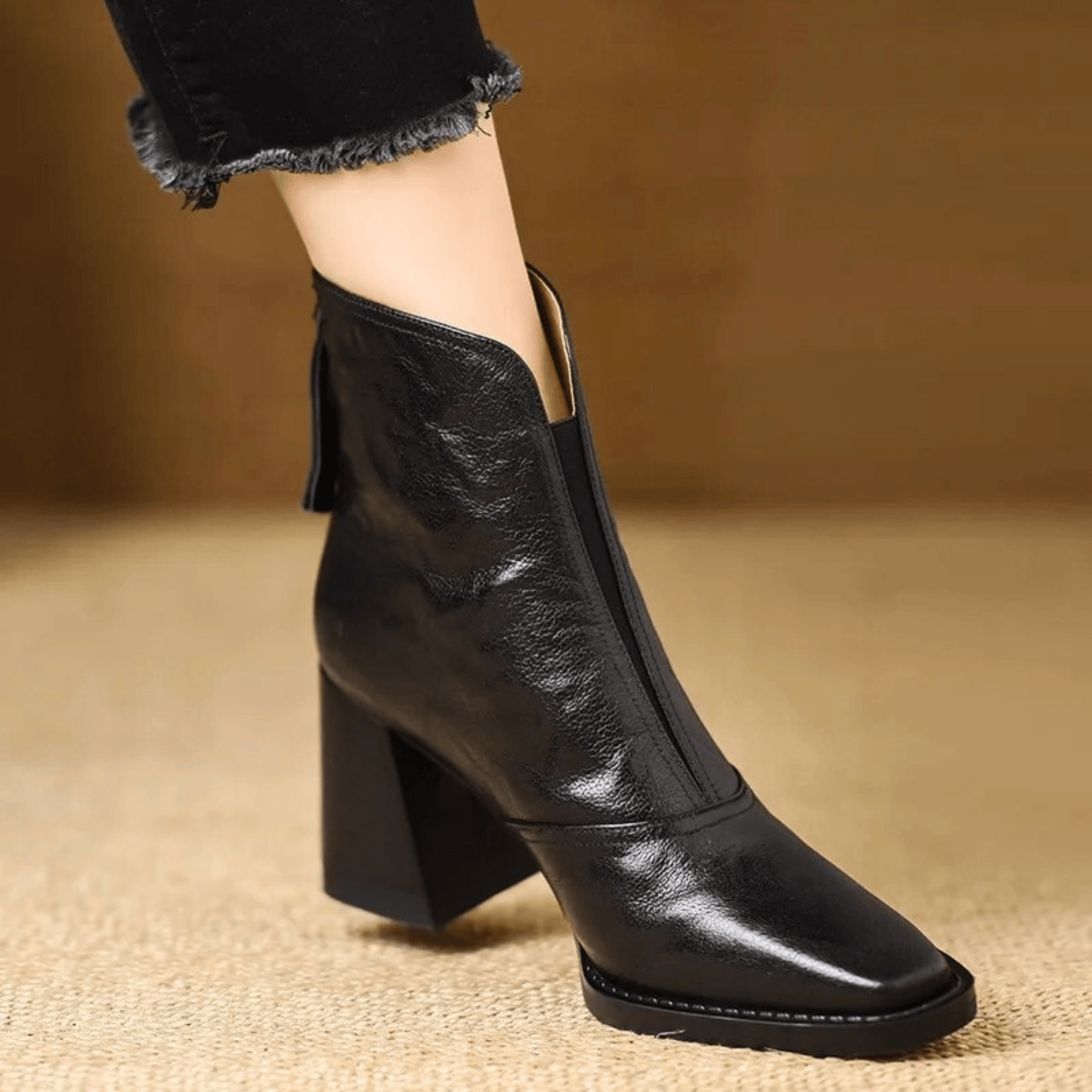 Cavelle™ Botines de lujo cómodos con tacón medio estilizado