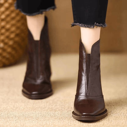 Cavelle™ Botines de lujo cómodos con tacón medio estilizado