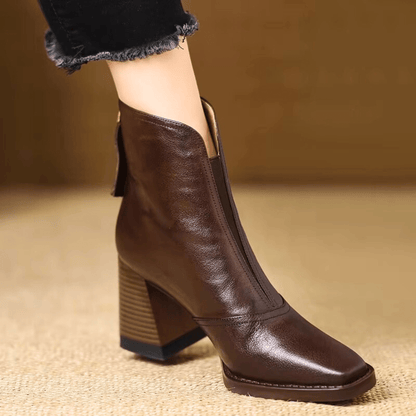 Cavelle™ Botines de lujo cómodos con tacón medio estilizado
